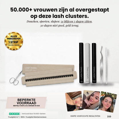 Lashthing Basic Starterkit: 1 lash strip plus toolkit. 50.000+ vrouwen zijn al overgestapt op deze lash clusters.