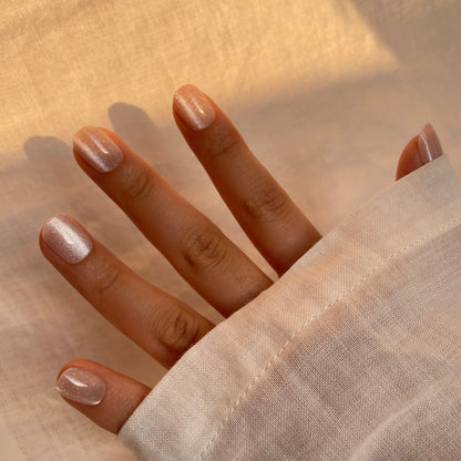 Lashthing press-on nagels Champagne Satin (XS-Squoval) - foto 1